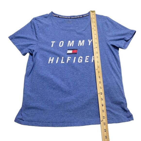Tommy Hilfiger Sport Spell Out Tee Shirt Blue Sz L - Picture 4 of 7